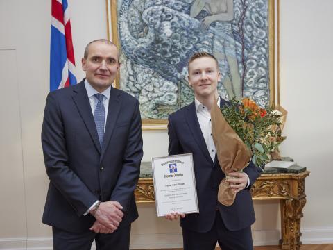 Magnús Gauti Úlfarsson og Guðni Th. Jóhannesson forseti